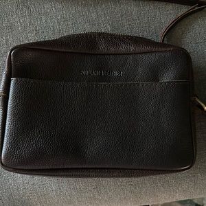 Portland Leather Crossbody bag. The Toaster Bag. Color is coldbrew.